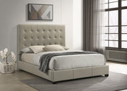 Medley Genuine Leather Queen Panel Platform Bed Tan - 315911TANQ