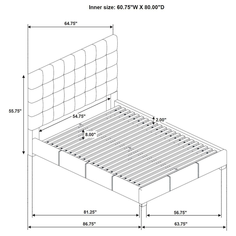 Medley Genuine Leather Queen Panel Platform Bed Tan - 315911TANQ