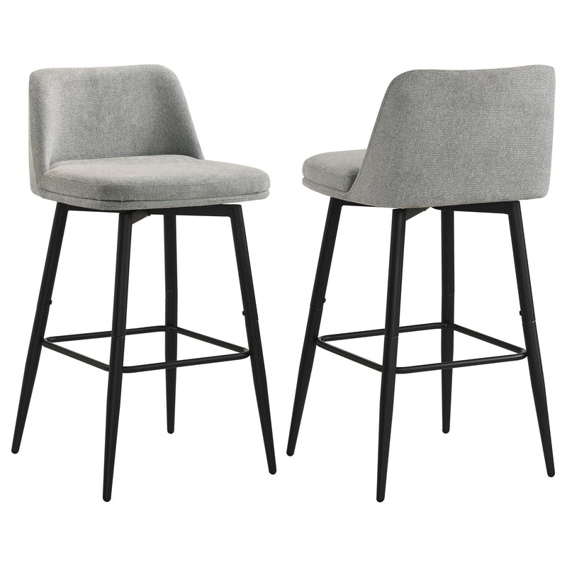 Mellor Fabric Upholstered Swivel Bar Chair Grey (Set of 2) - 182635LGR