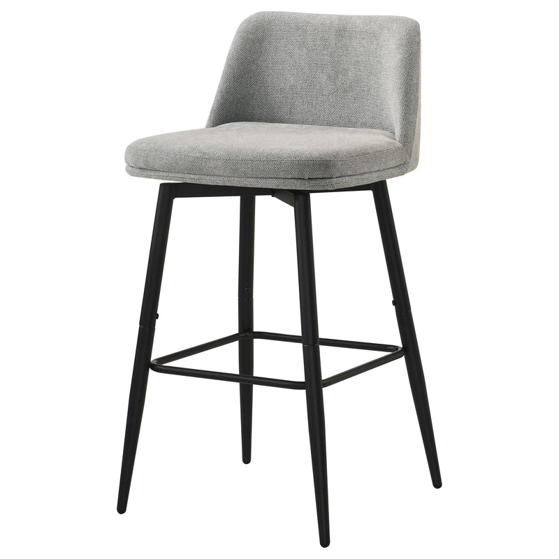 Mellor Fabric Upholstered Swivel Bar Chair Grey (Set of 2) - 182635LGR