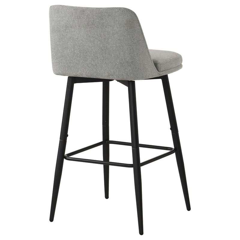 Mellor Fabric Upholstered Swivel Bar Chair Grey (Set of 2) - 182635LGR