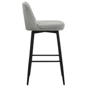 Mellor Fabric Upholstered Swivel Bar Chair Grey (Set of 2) - 182635LGR