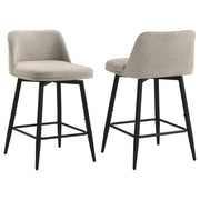 Mellor Fabric Upholstered Swivel Counter Chair Slate Brown (Set of 2) - 193999STN