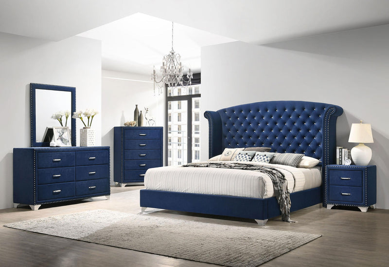 Melody 6-drawer Upholstered Dresser Pacific Blue - 223373