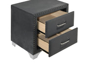 Melody Upholstered 2-drawer Nightstand Grey - 223382