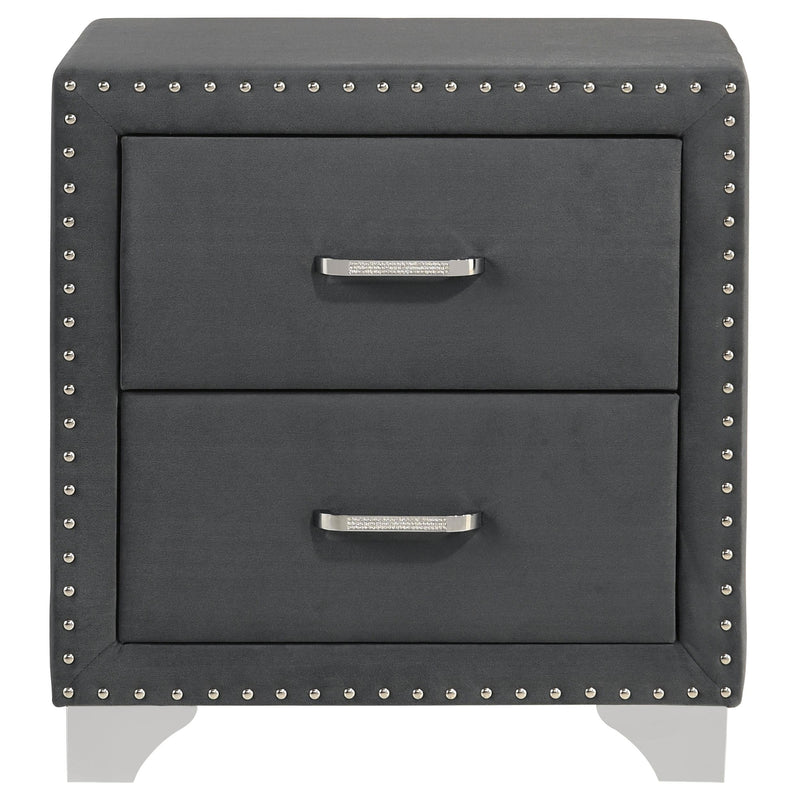 Melody Upholstered 2-drawer Nightstand Grey - 223382