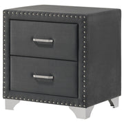 Melody Upholstered 2-drawer Nightstand Grey - 223382