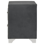 Melody Upholstered 2-drawer Nightstand Grey - 223382