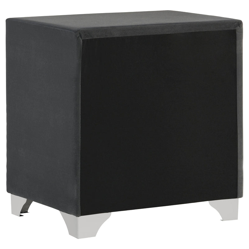 Melody Upholstered 2-drawer Nightstand Grey - 223382