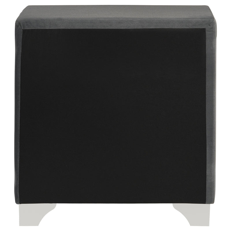 Melody Upholstered 2-drawer Nightstand Grey - 223382