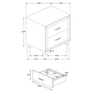 Melody Upholstered 2-drawer Nightstand Pacific Blue - 223372