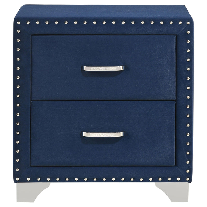 Melody Upholstered 2-drawer Nightstand Pacific Blue - 223372