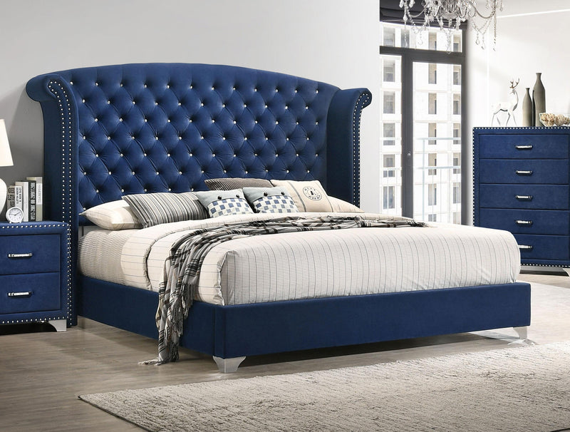 Melody Upholstered California King Wingback Bed Pacific Blue - 223371KW
