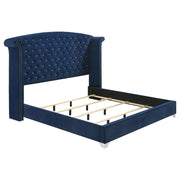 Melody Upholstered Eastern King Wingback Bed Pacific Blue - 223371KE