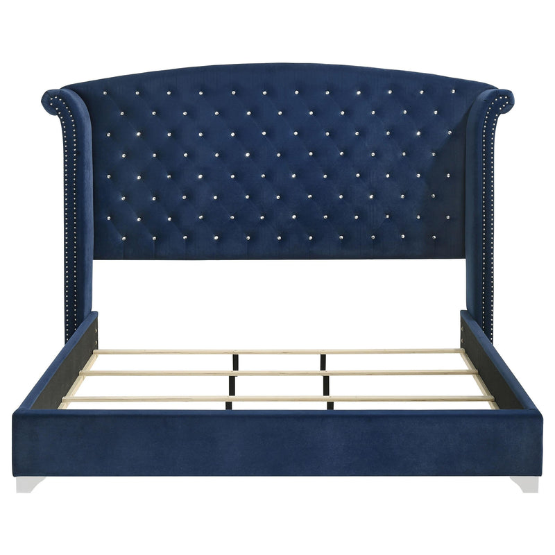 Melody Upholstered Eastern King Wingback Bed Pacific Blue - 223371KE