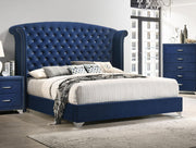 Melody Upholstered Queen Wingback Bed Pacific Blue - 223371Q