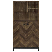 Mendoza 2-door Home Bar Cabinet Wine Storage Rustic Oak - 182082