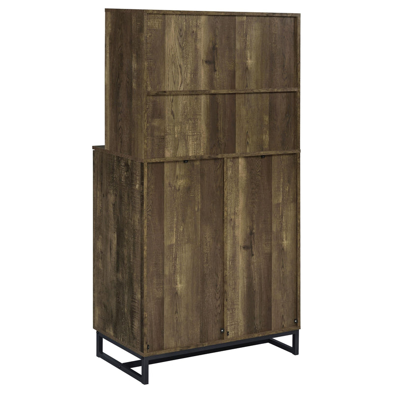Mendoza 2-door Home Bar Cabinet Wine Storage Rustic Oak - 182082