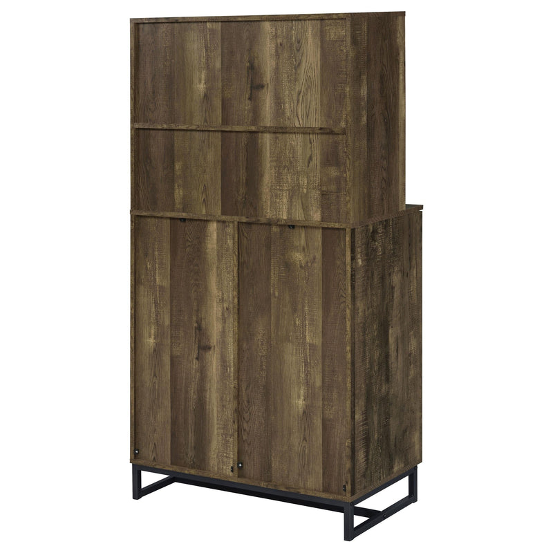 Mendoza 2-door Home Bar Cabinet Wine Storage Rustic Oak - 182082