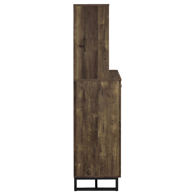 Mendoza 2-door Home Bar Cabinet Wine Storage Rustic Oak - 182082