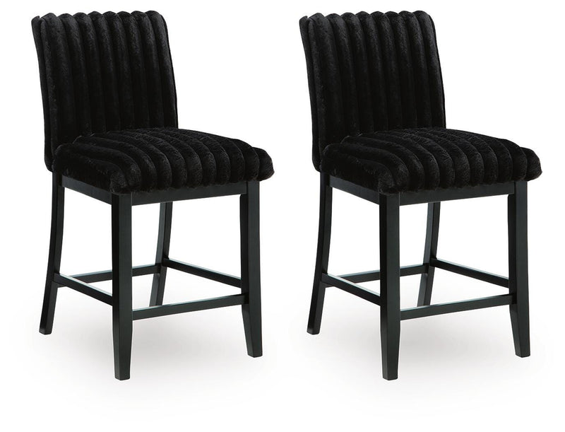 Mervannie Black Counter Height Barstool, Set of 2 - PCD571-124