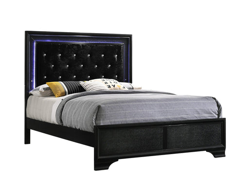 Micah Black Full LED Upholstered Panel Bed - DMV FurnitureFull Bed