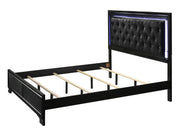Micah Black King LED Upholstered Panel Bed - DMV FurnitureKing Bed