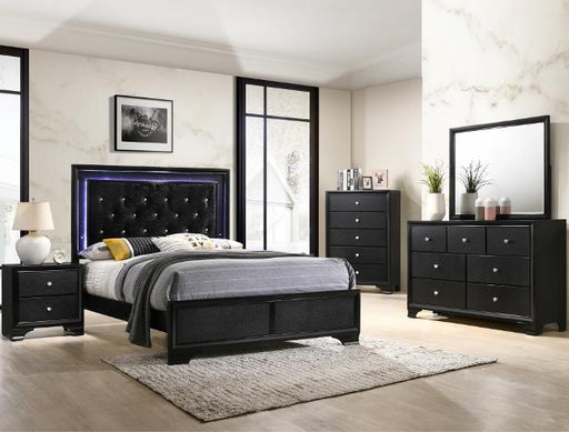 Micah Black LED Panel Twin Bed - DMV FurnitureTwin Bed