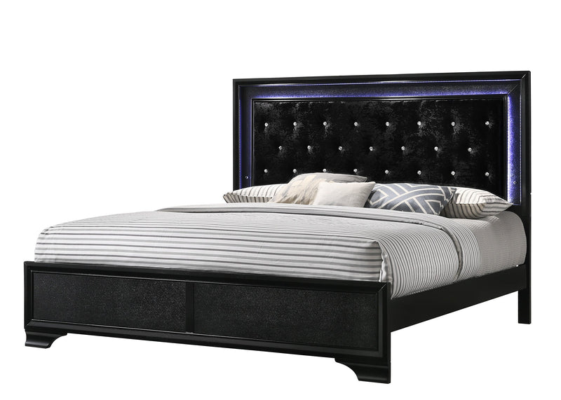 Micah Black LED Upholstered Panel Bedroom Set - DMV FurnitureBedroom Set