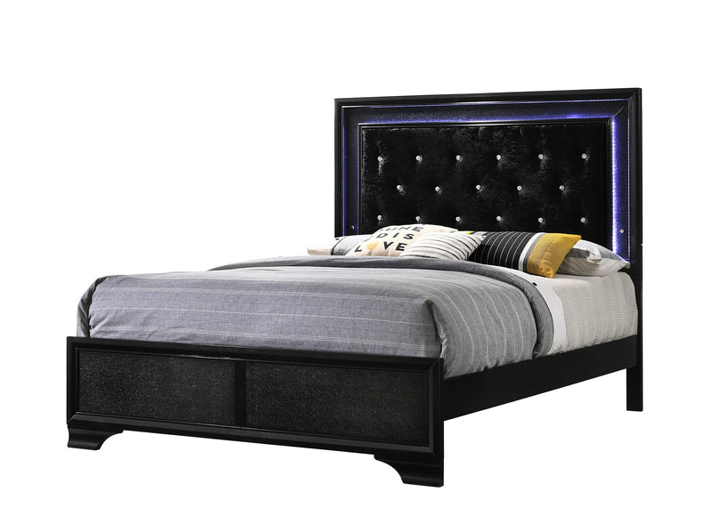 Micah Black LED Upholstered Panel Youth Bedroom Set - DMV FurnitureYouth Bedroom Set