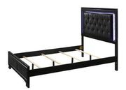 Micah Black Twin LED Upholstered Panel Bed - DMV FurnitureTwin Bed