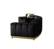 Michelle Black Velvet 3 - Piece Curved 165" Sectional [ETA: 3/15] - DMV FurnitureSectional