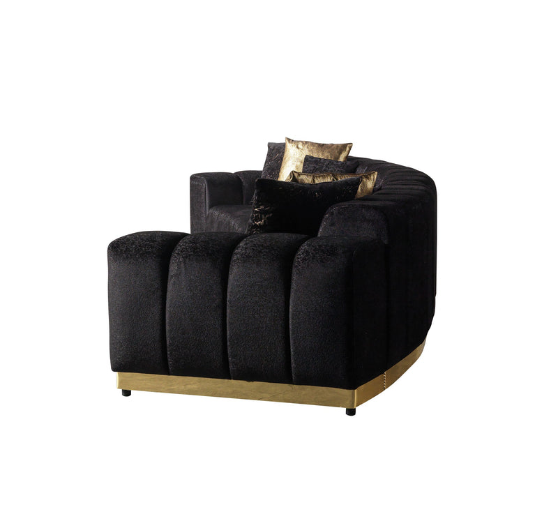 Michelle Black Velvet 3 - Piece Curved 165" Sectional [ETA: 3/15] - DMV FurnitureSectional