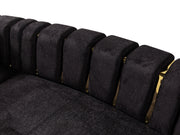 Michelle Black Velvet 3 - Piece Curved 165" Sectional [ETA: 3/15] - DMV FurnitureSectional