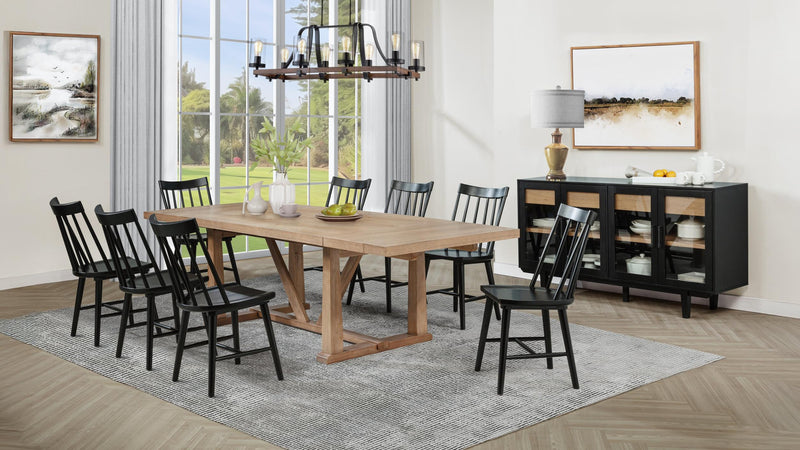 Middleton 10-piece Extension Leaf Dining Set Natural Brown and Black - 108541-S10B