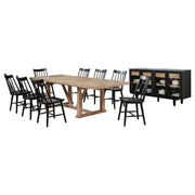 Middleton 10-piece Extension Leaf Dining Set Natural Brown and Black - 108541-S10B