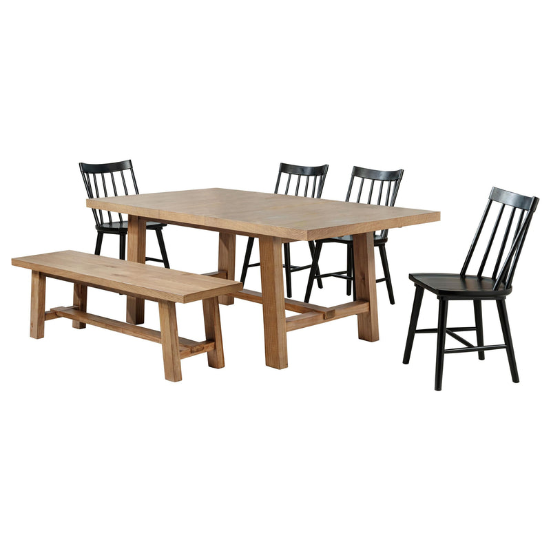 Middleton 6-piece Extension Leaf Dining Set Brown and Black - 108540-S6B