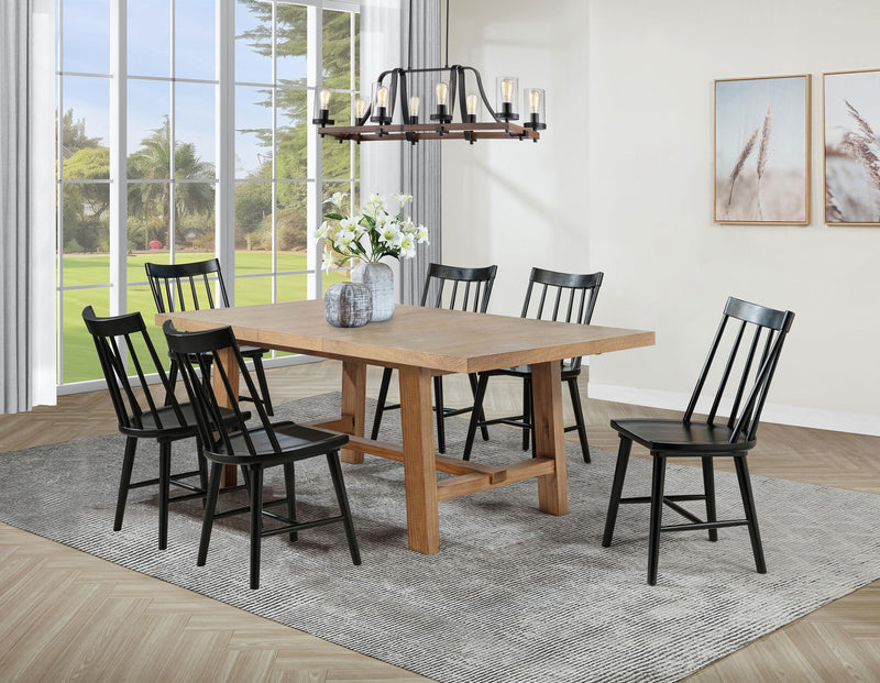 Middleton 7-piece Extension Leaf Dining Set Brown and Black - 108540-S7B