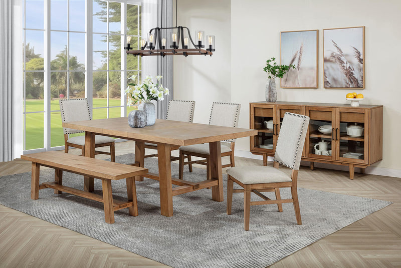 Middleton 76-inch Extension Leaf Dining Table Natural Brown - 108540