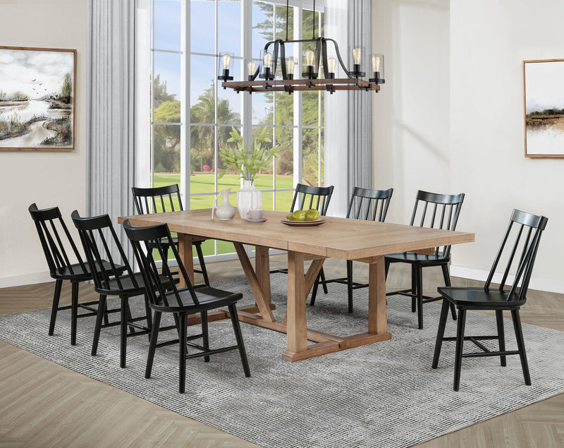Middleton 9-piece Extension Leaf Dining Set Brown and Black - 108541-S9B