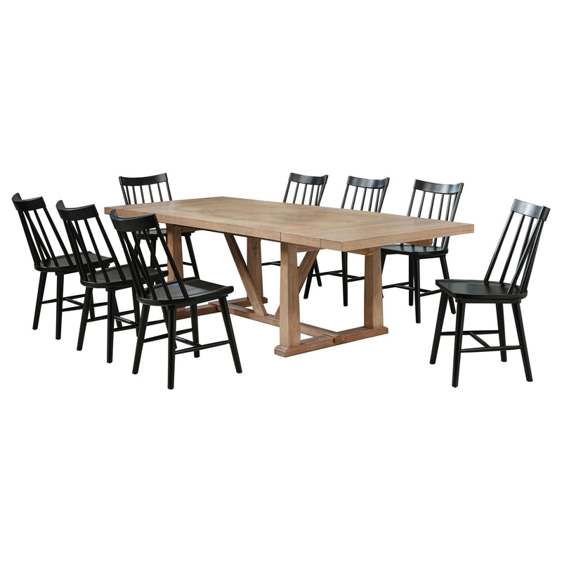 Middleton 9-piece Extension Leaf Dining Set Brown and Black - 108541-S9B