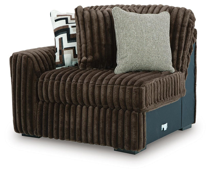 Midnight-Madness Chocolate Left-Arm Facing Corner Chair - 9810464
