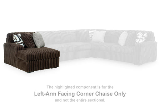 Midnight-Madness Chocolate Left-Arm Facing Corner Chaise - 9810416