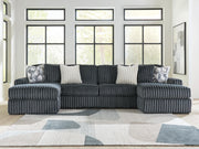 Midnight-Madness Gunmetal 3-Piece Double Chaise Sectional - 98105S7
