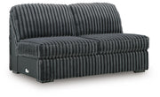 Midnight-Madness Gunmetal Armless Loveseat - 9810534