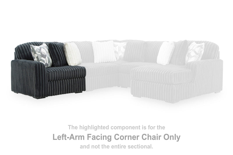 Midnight-Madness Gunmetal Left-Arm Facing Corner Chair - 9810564