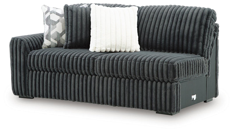 Midnight-Madness Gunmetal Left-Arm Facing Sofa - 9810566