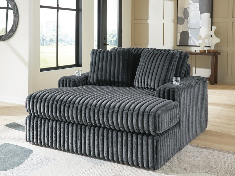 Midnight-Madness Gunmetal Oversized Chaise - 9810515