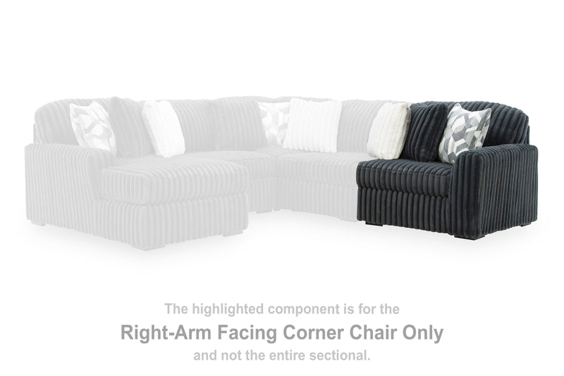Midnight-Madness Gunmetal Right-Arm Facing Corner Chair - 9810565