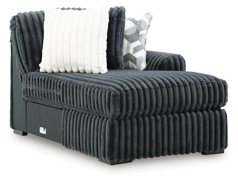 Midnight-Madness Gunmetal Right-Arm Facing Corner Chaise - 9810517